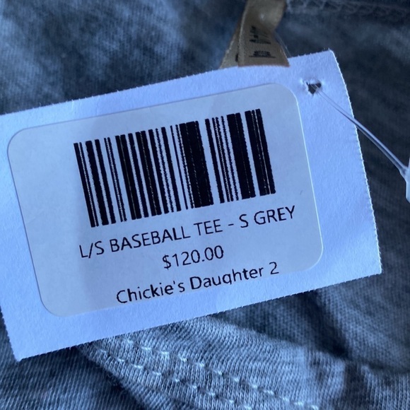 Pete Long Sleeve Baseball Tee Small Gray Black Mesh Sleeves & Shoulders - Picture 7 of 7